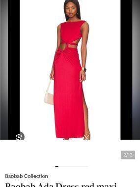 Baobab Collection Scarlet Red Maxi Dress with Side Slit